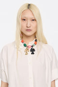 Multicolor fishes and stones necklace