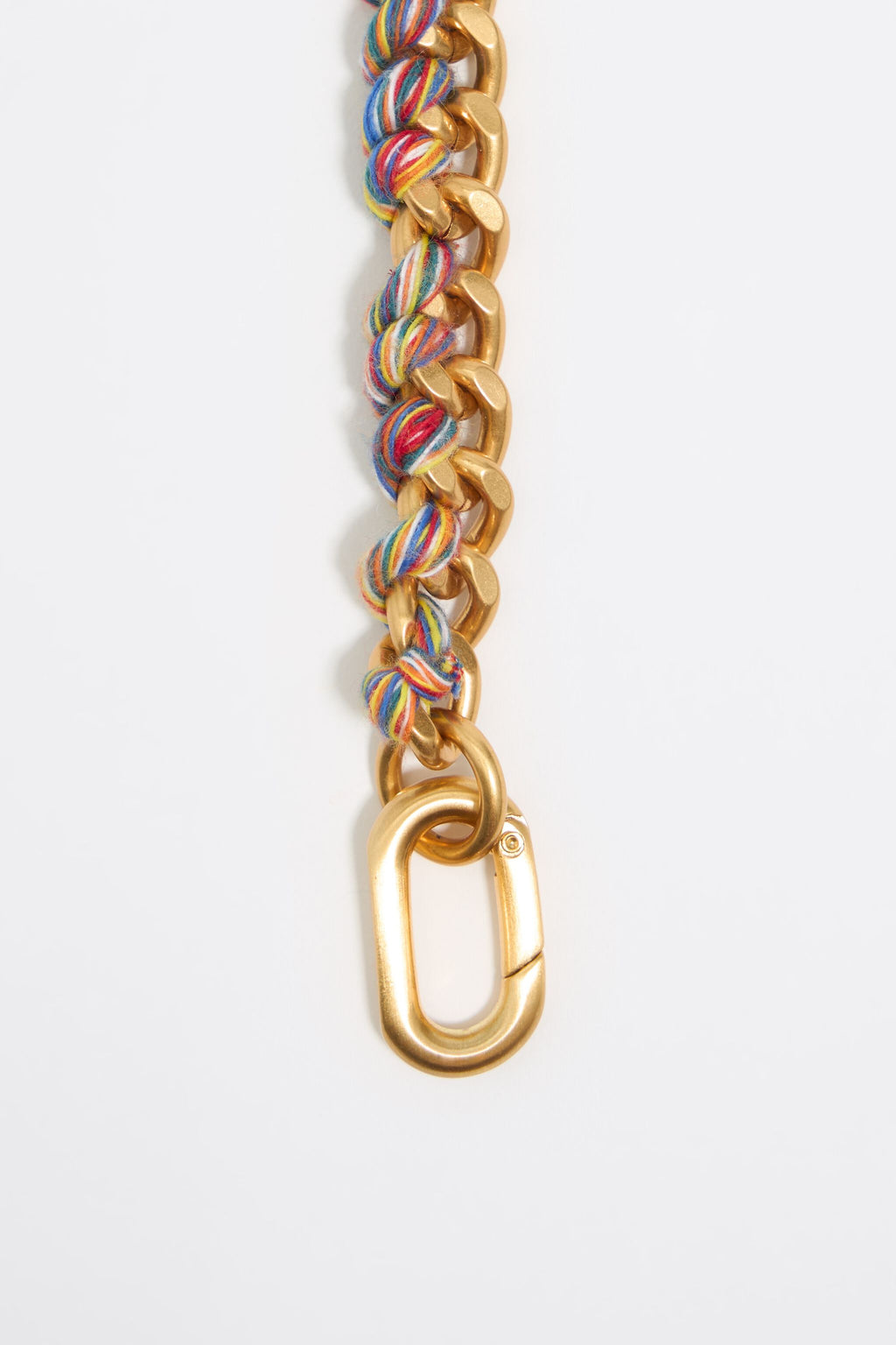 Chain and multicolor cord jungle charms necklace