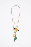 Gold tiger and chains necklace