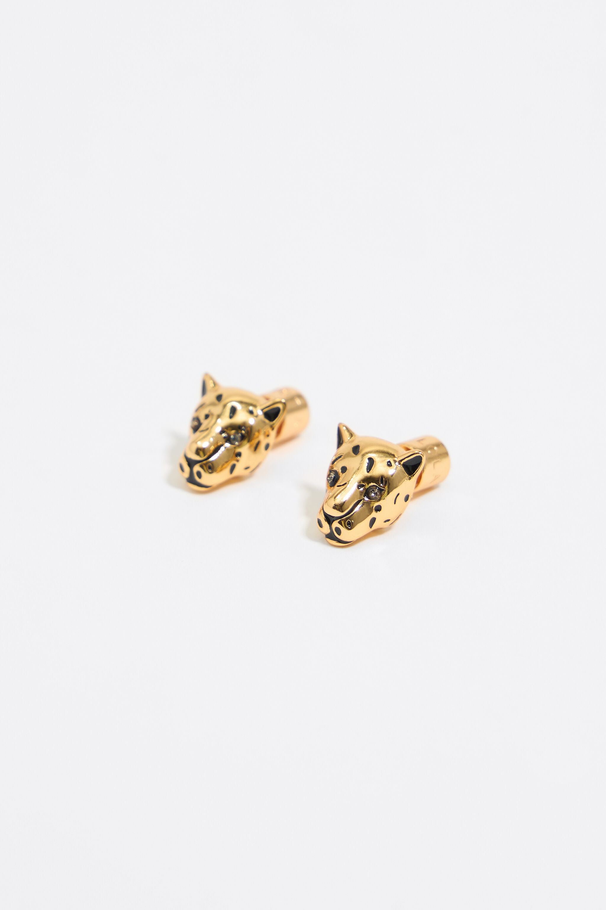 Gold panther earrings
