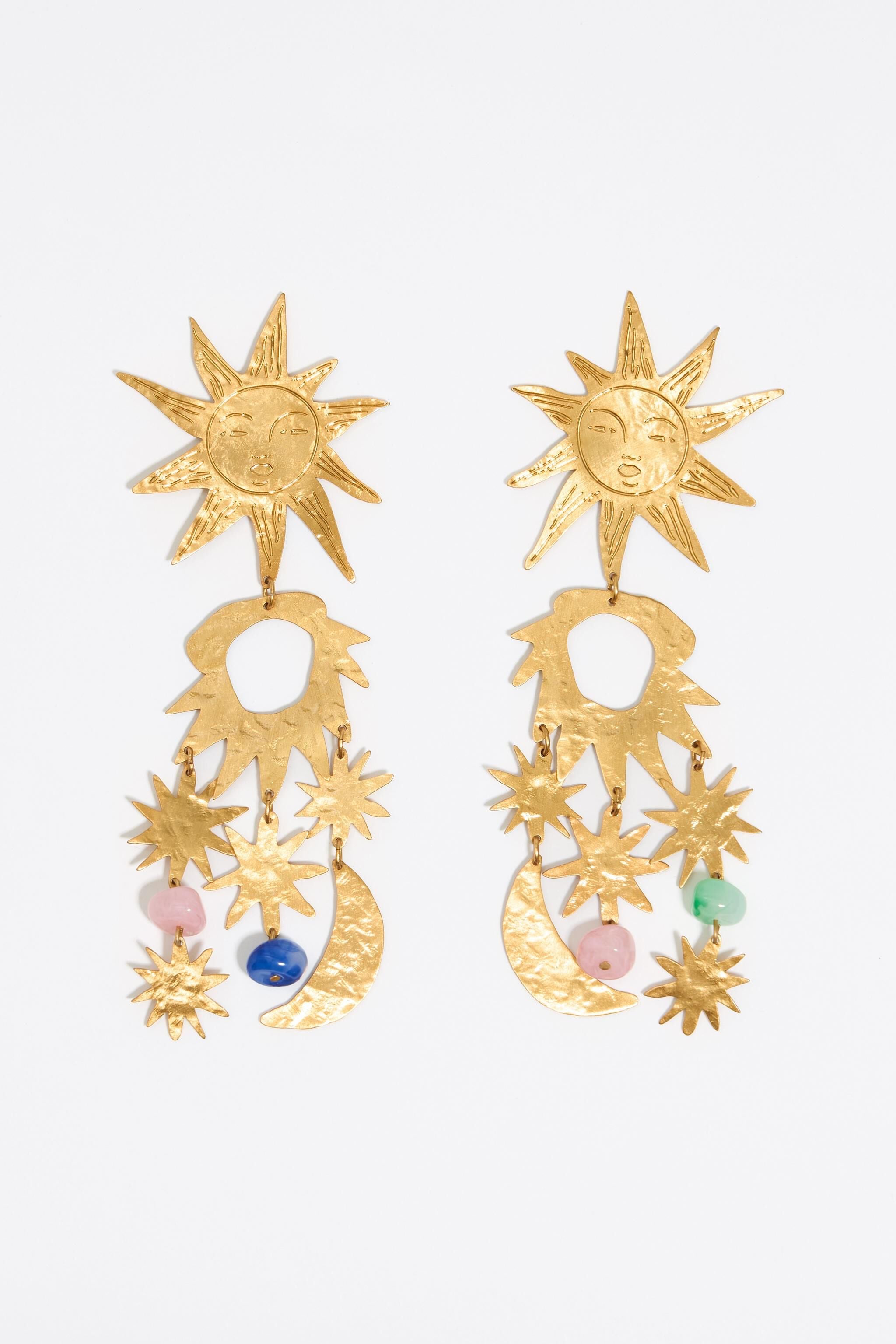 Golden sun earrings
