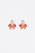 Red butterfly and crystals earrings