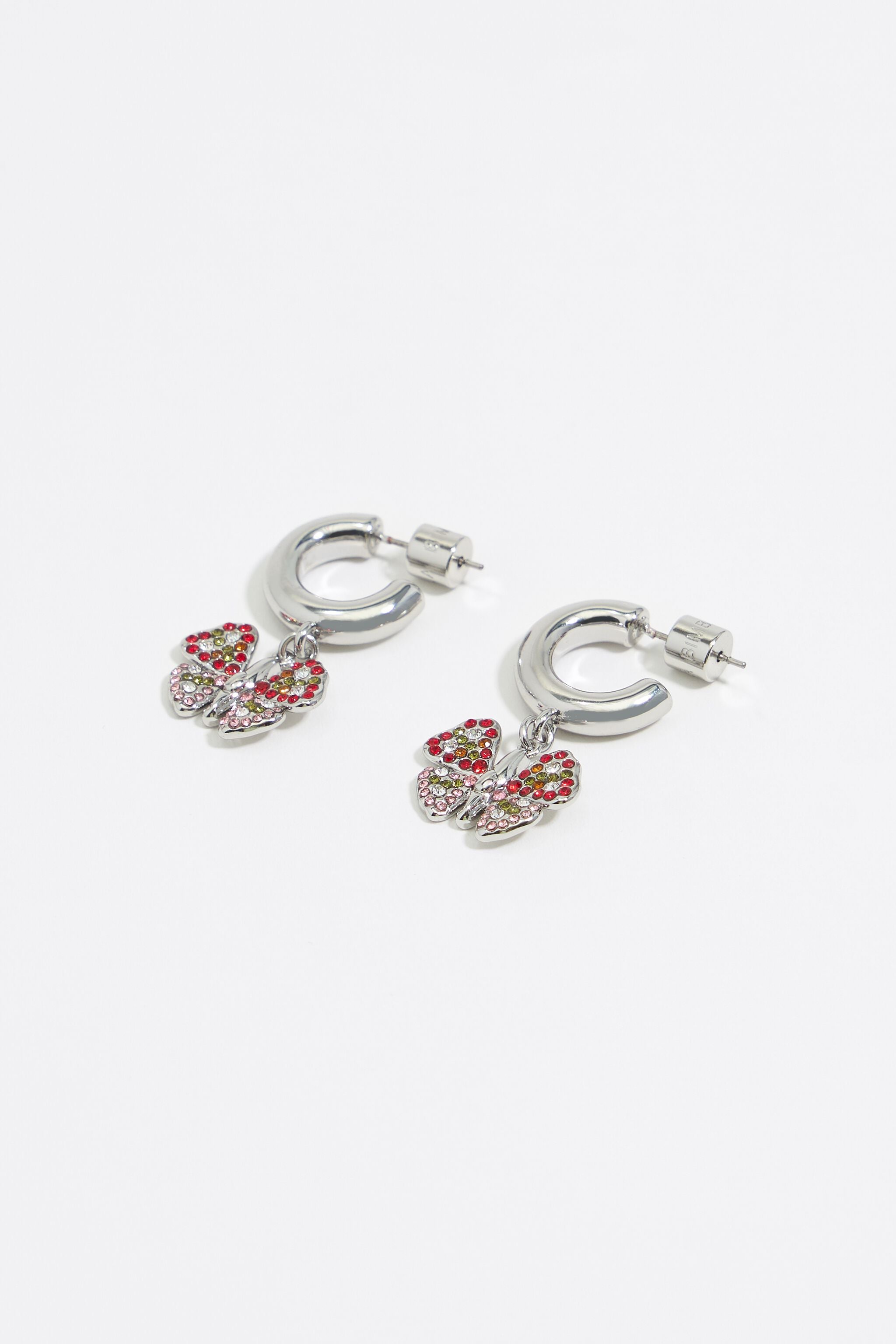 Butterfly hoop earrings