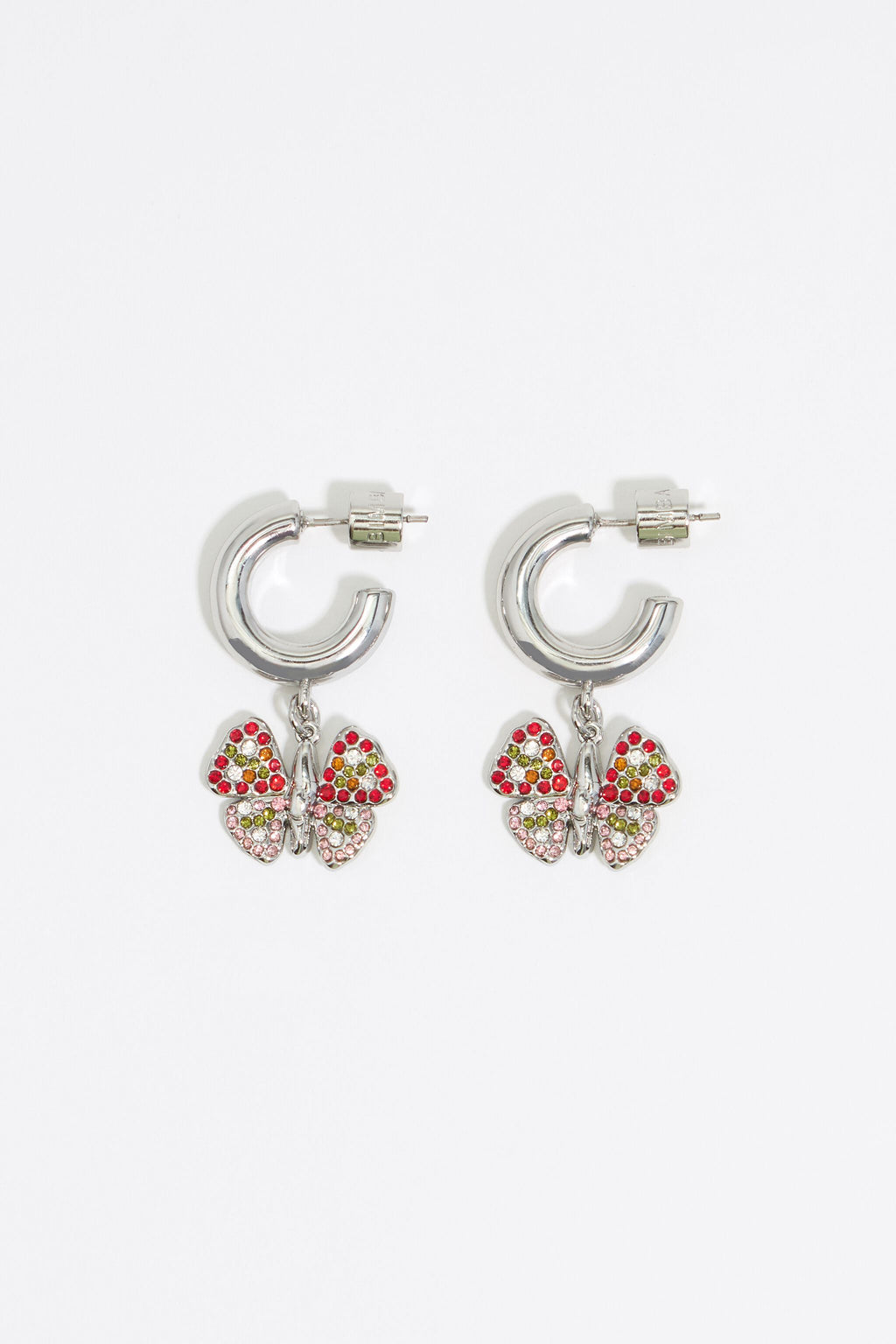 Butterfly hoop earrings