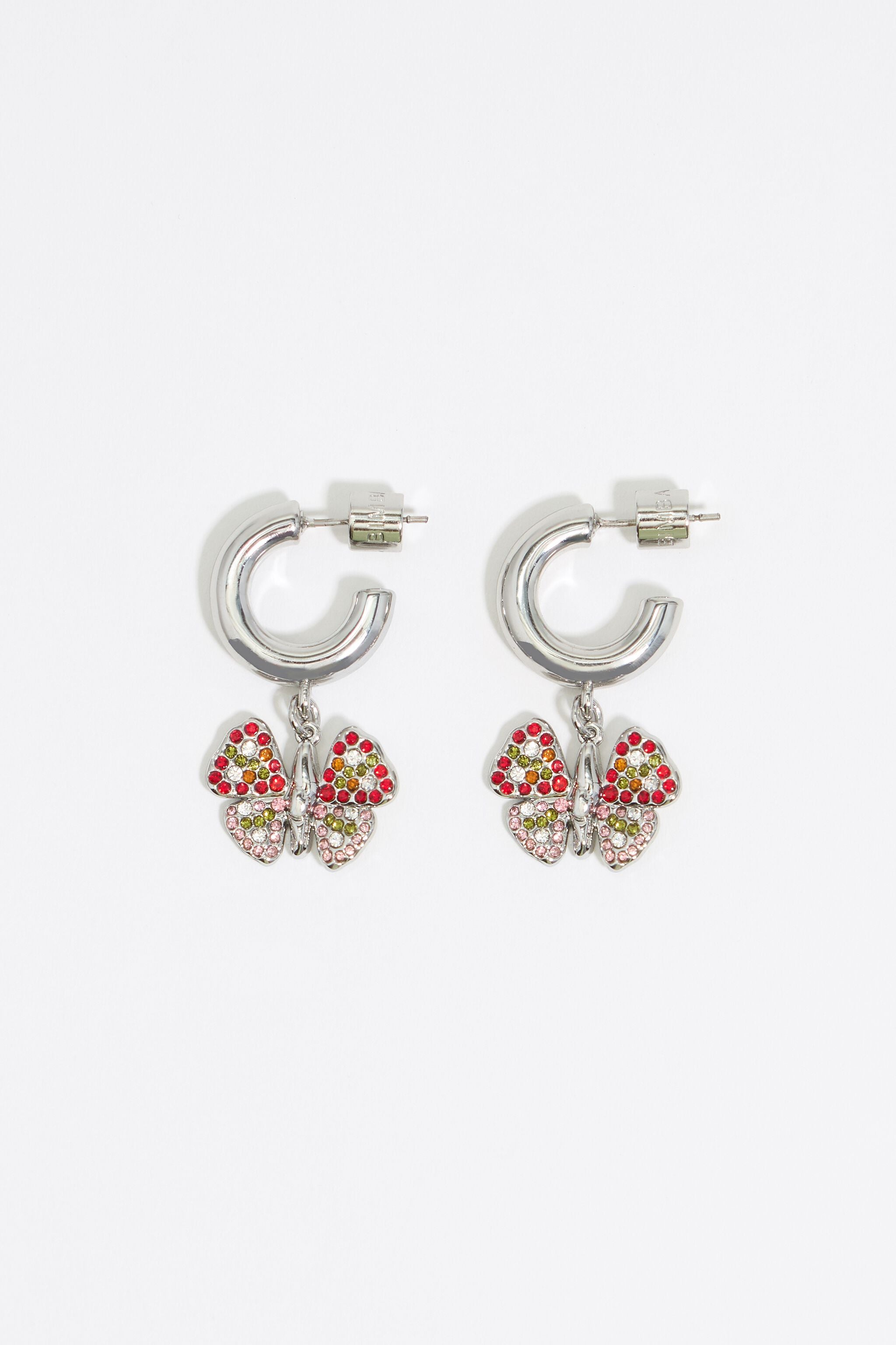 Butterfly hoop earrings