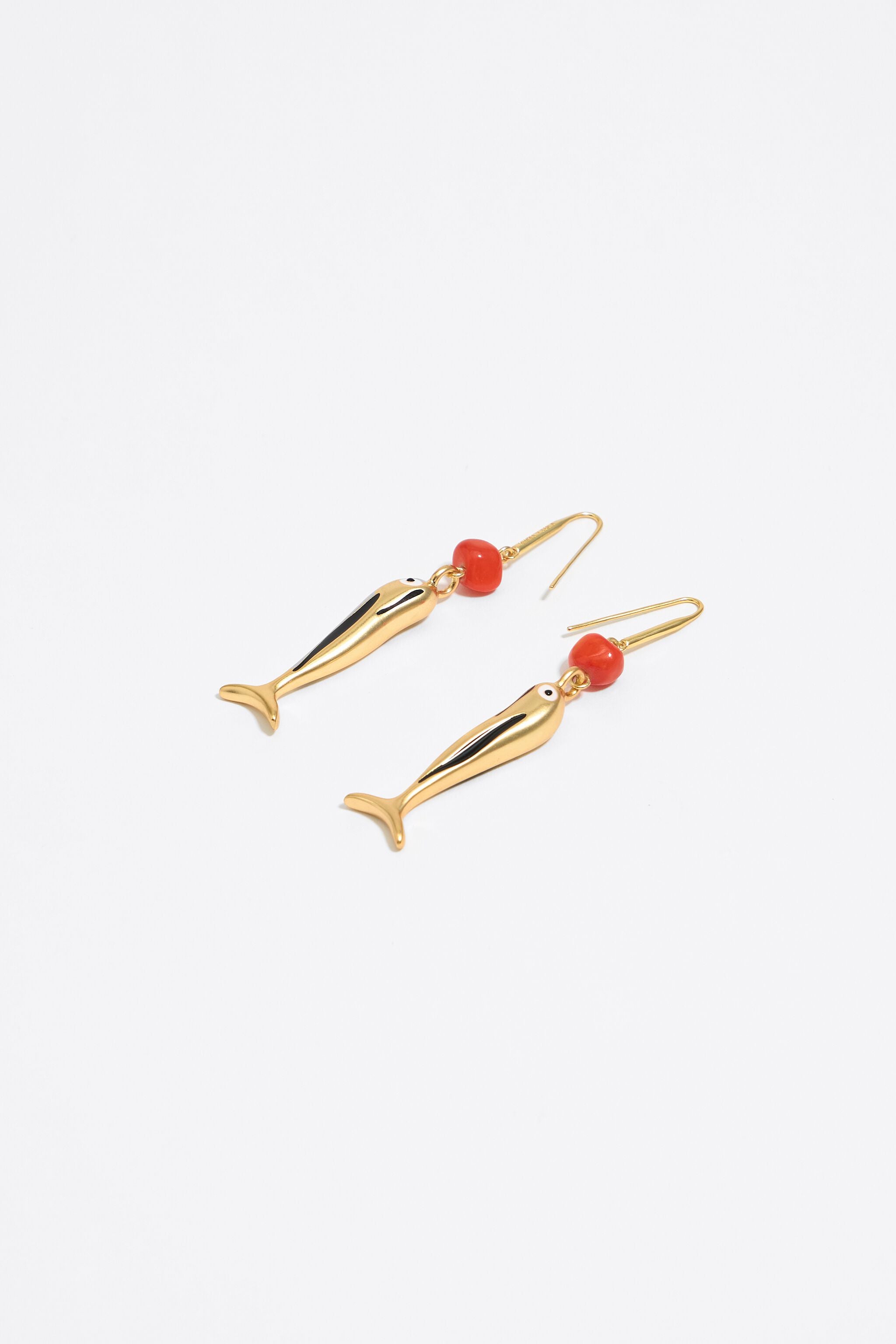 Gold fish earrings