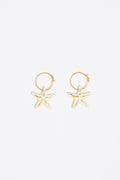 Ivory stars hoop earrings