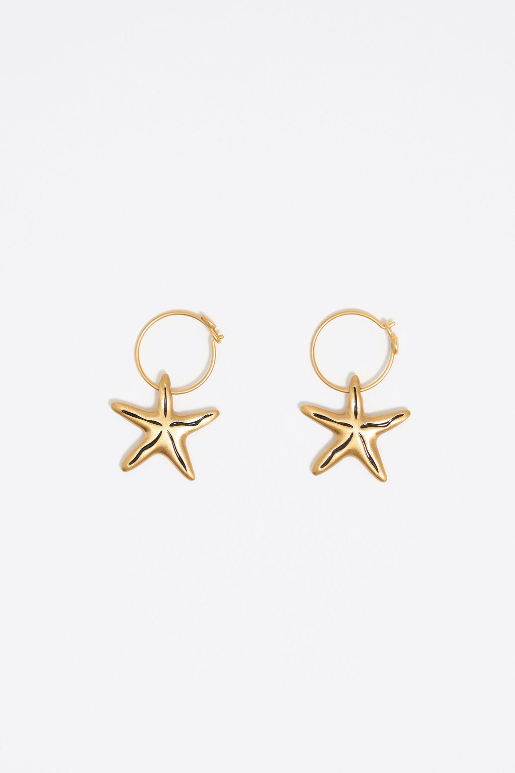 Black stars hoop earrings