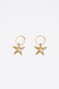 Black stars hoop earrings