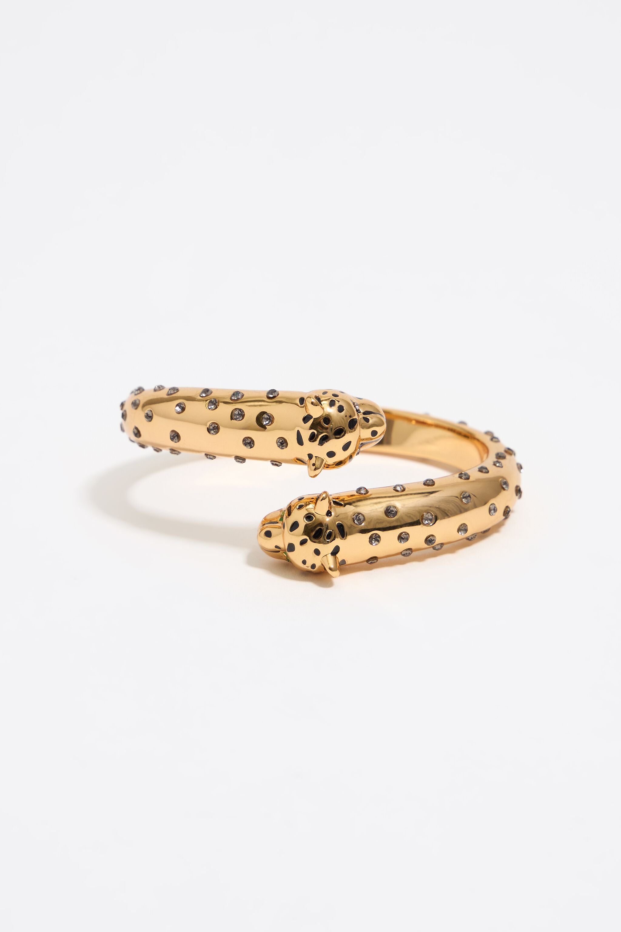 Gold panther bracelet with crystals