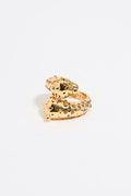 Gold and black panther ring