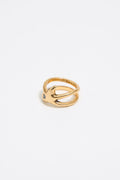 Textured gold star ring