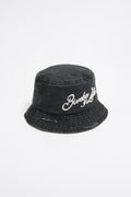Black cotton bucket hat