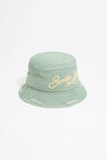 Green cotton bucket hat