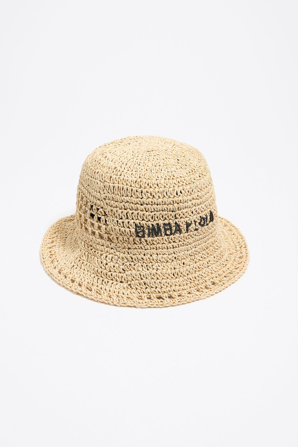 Beige openwork paper raffia hat