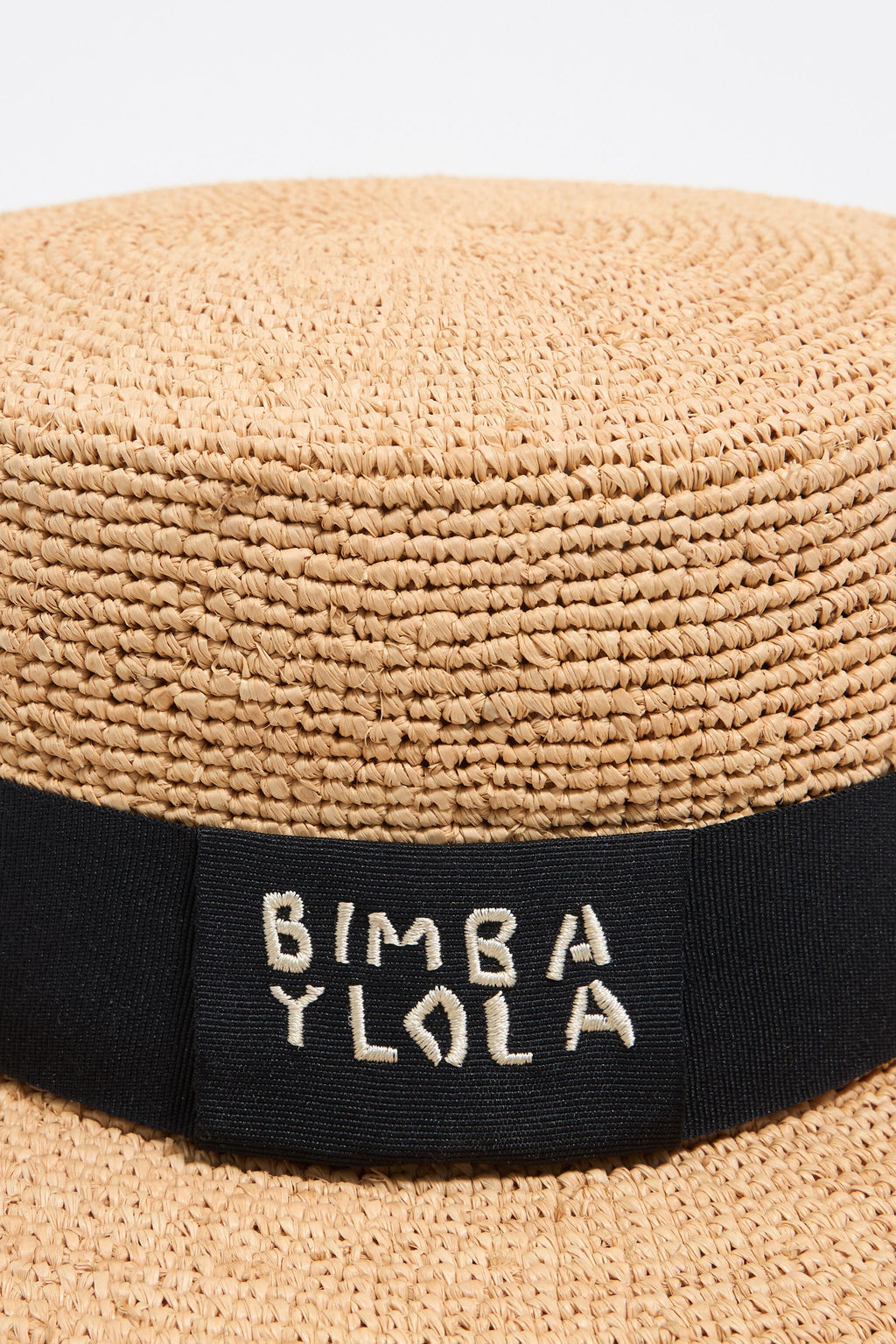 Beige raffia wide brim straw hat