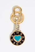 Burgundy circular heart key ring