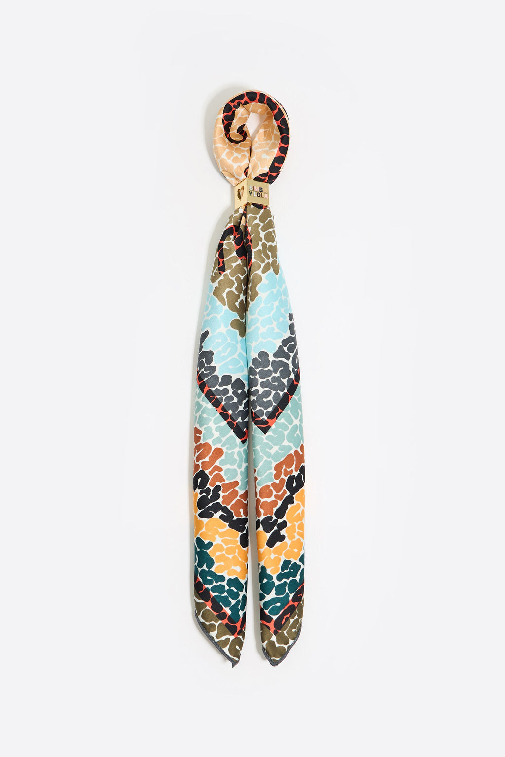 Multicolor logo scarf bag charm