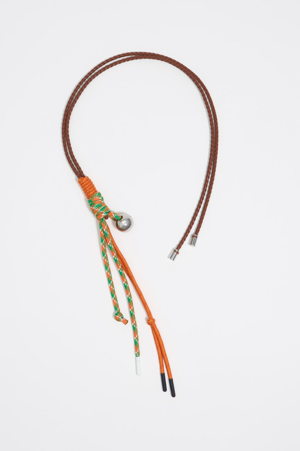 Long orange rope bag charm