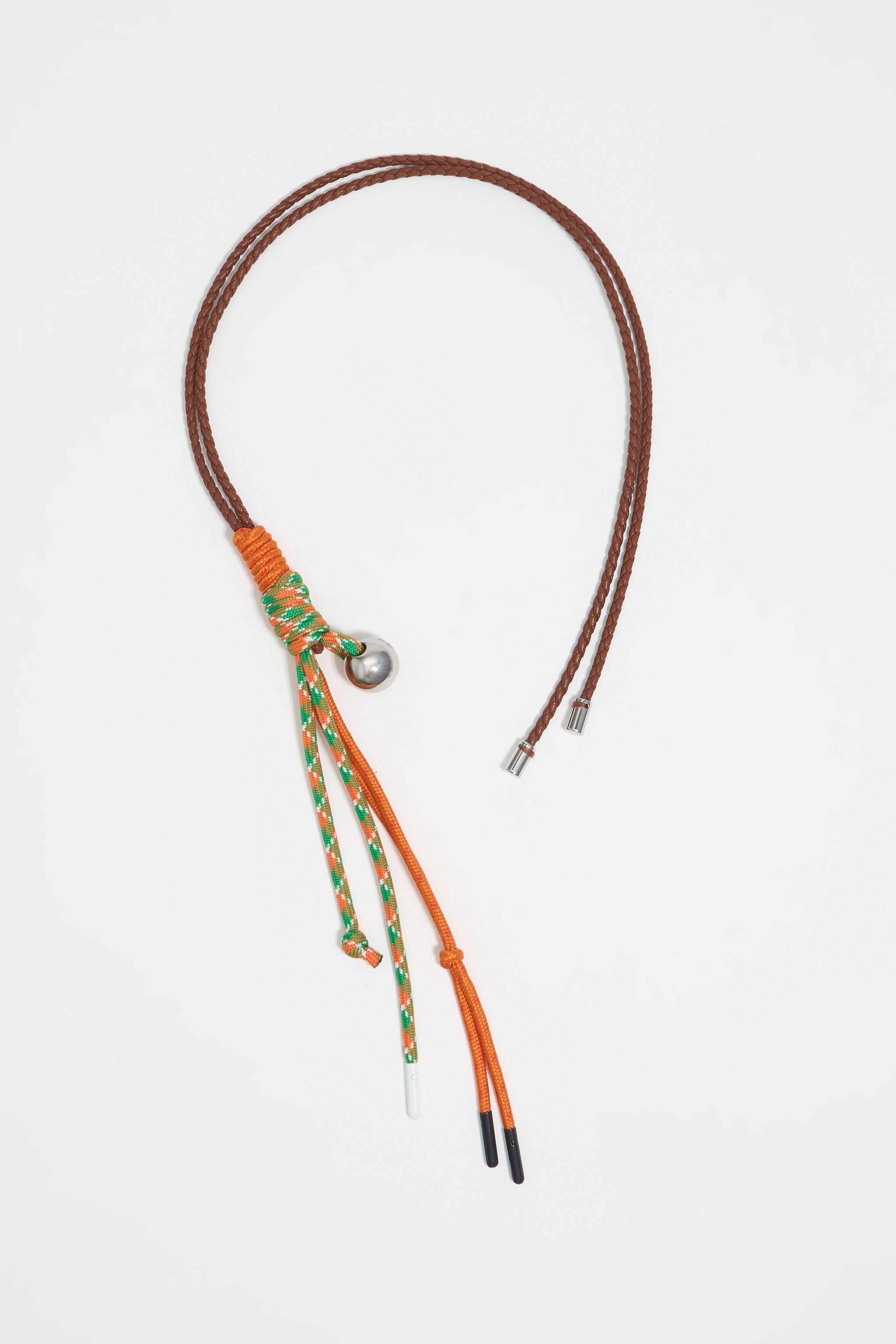 Long orange rope bag charm