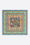 Gray logos and floral borders scarf