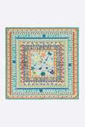 Aquamarine logos and floral borders scarf