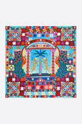 Turquoise leopards and geometrics scarf