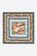 Ivory leopard borders and logo scarf