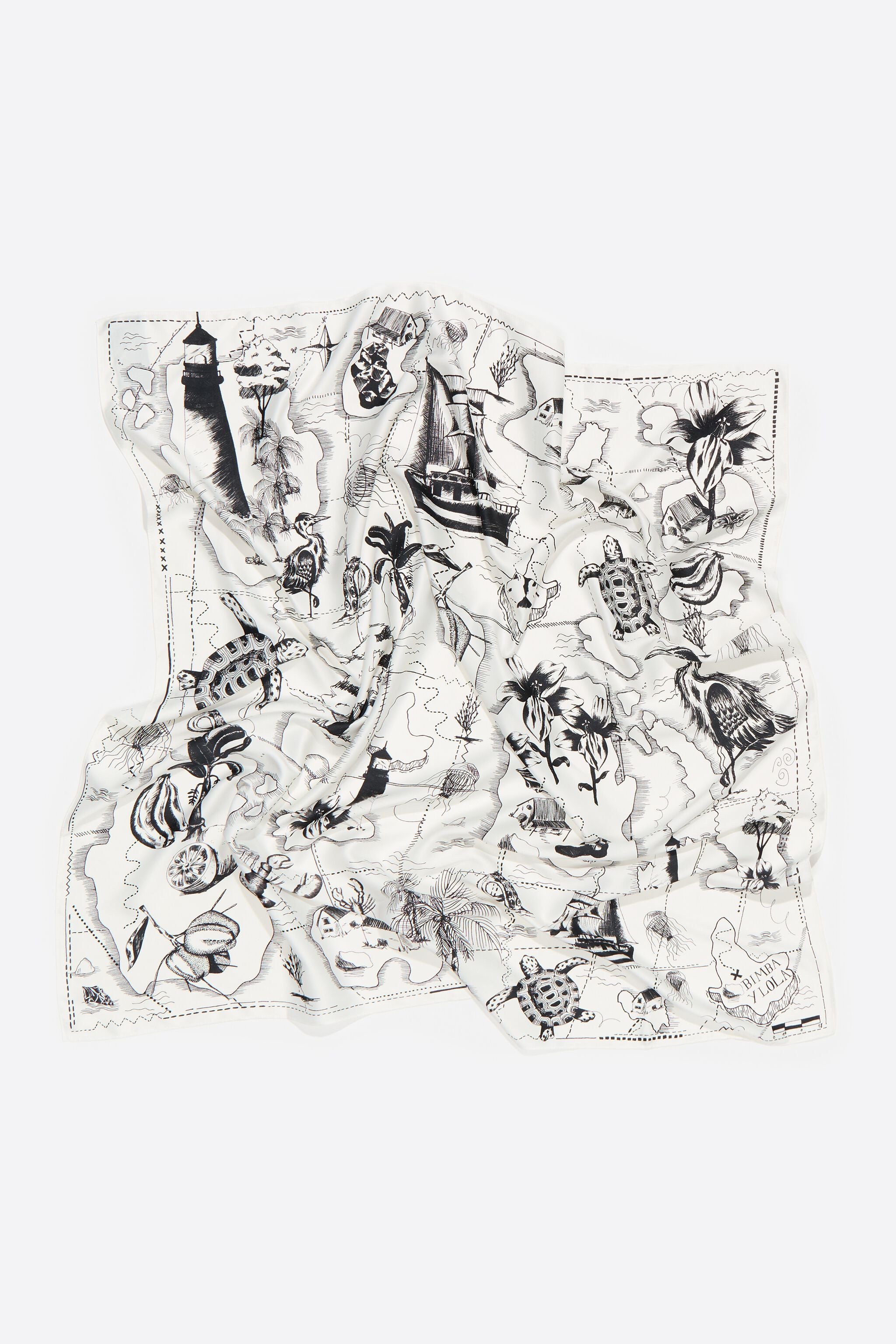 Two-tone map scarf