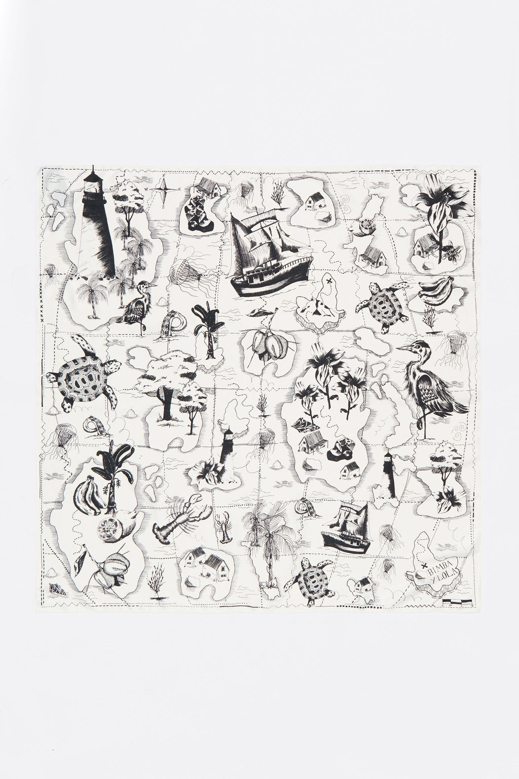 Two-tone map scarf