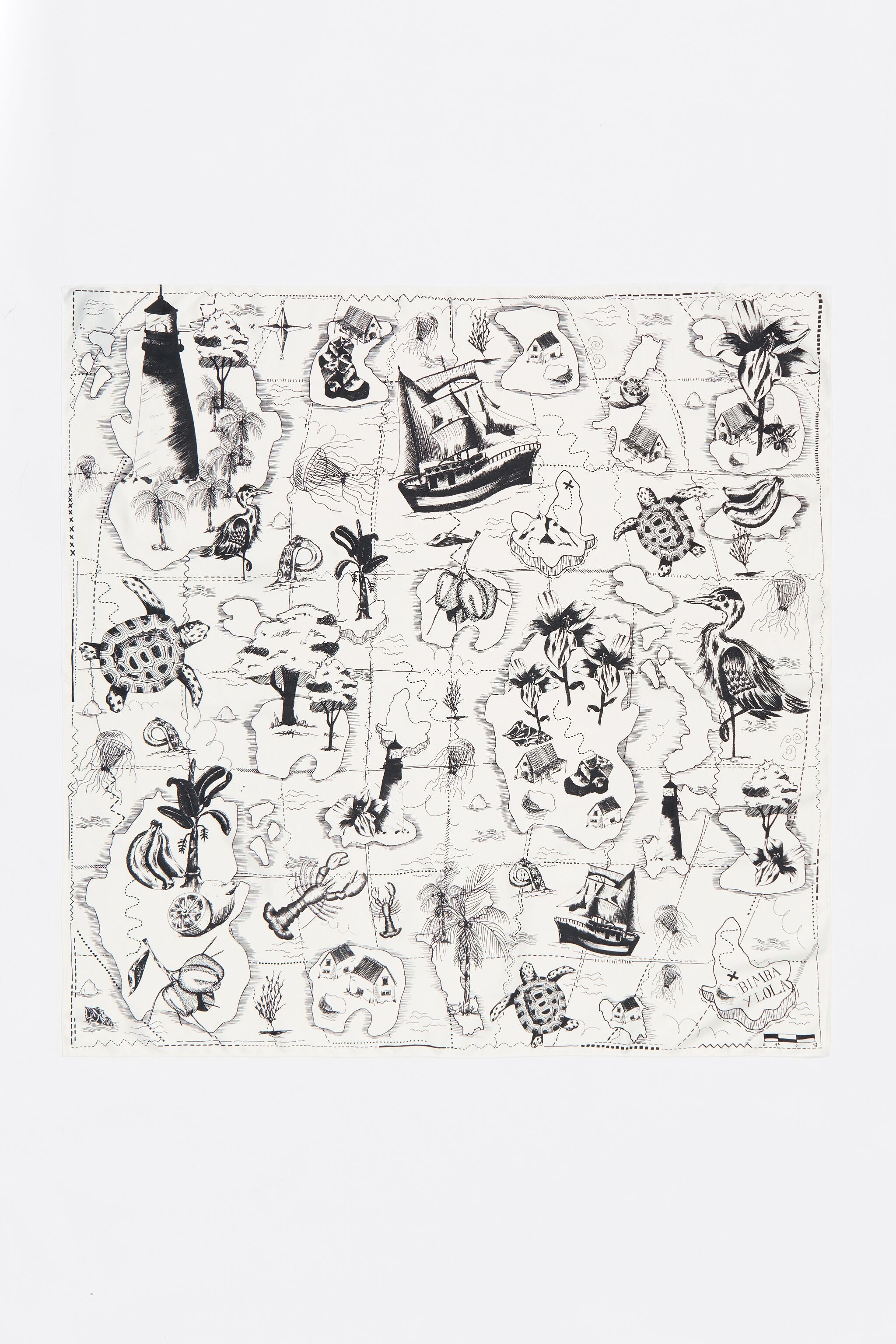 Two-tone map scarf