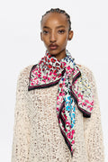White border floral scarf