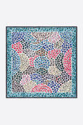 Blue border floral scarf