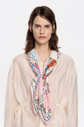 White flowers and lemons scarf