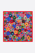 Red watercolor floral scarf