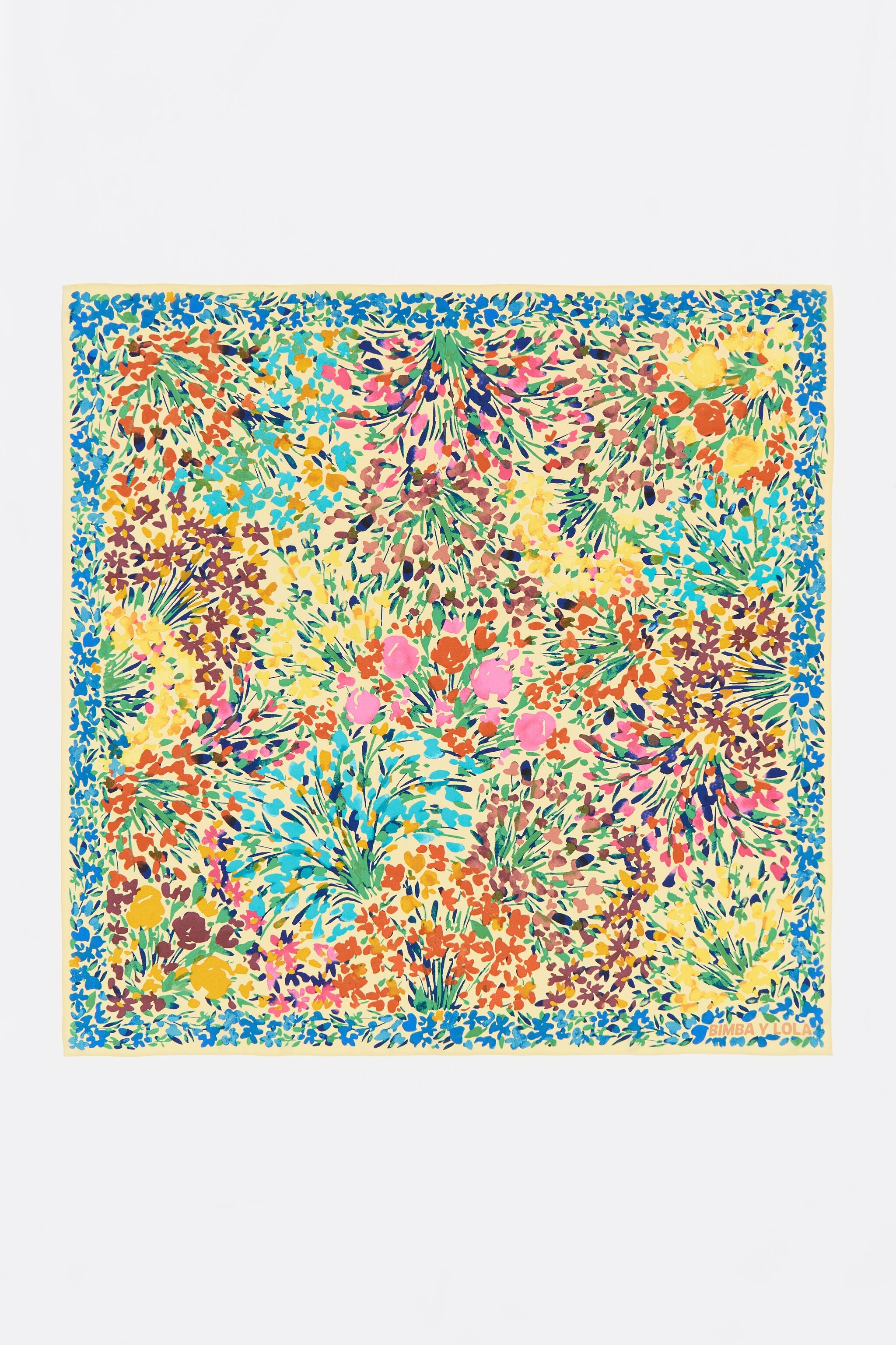 Yellow watercolor flower garden scarf
