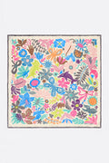 Ivory vegetation and animals scarf