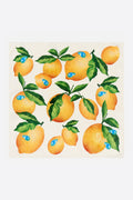 White silk lemons and beetles scarf