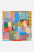 Patchwork multicolor print scarf