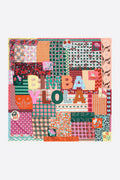 Patchwork multicolor print scarf