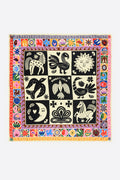 Animal and concentric frames scarf