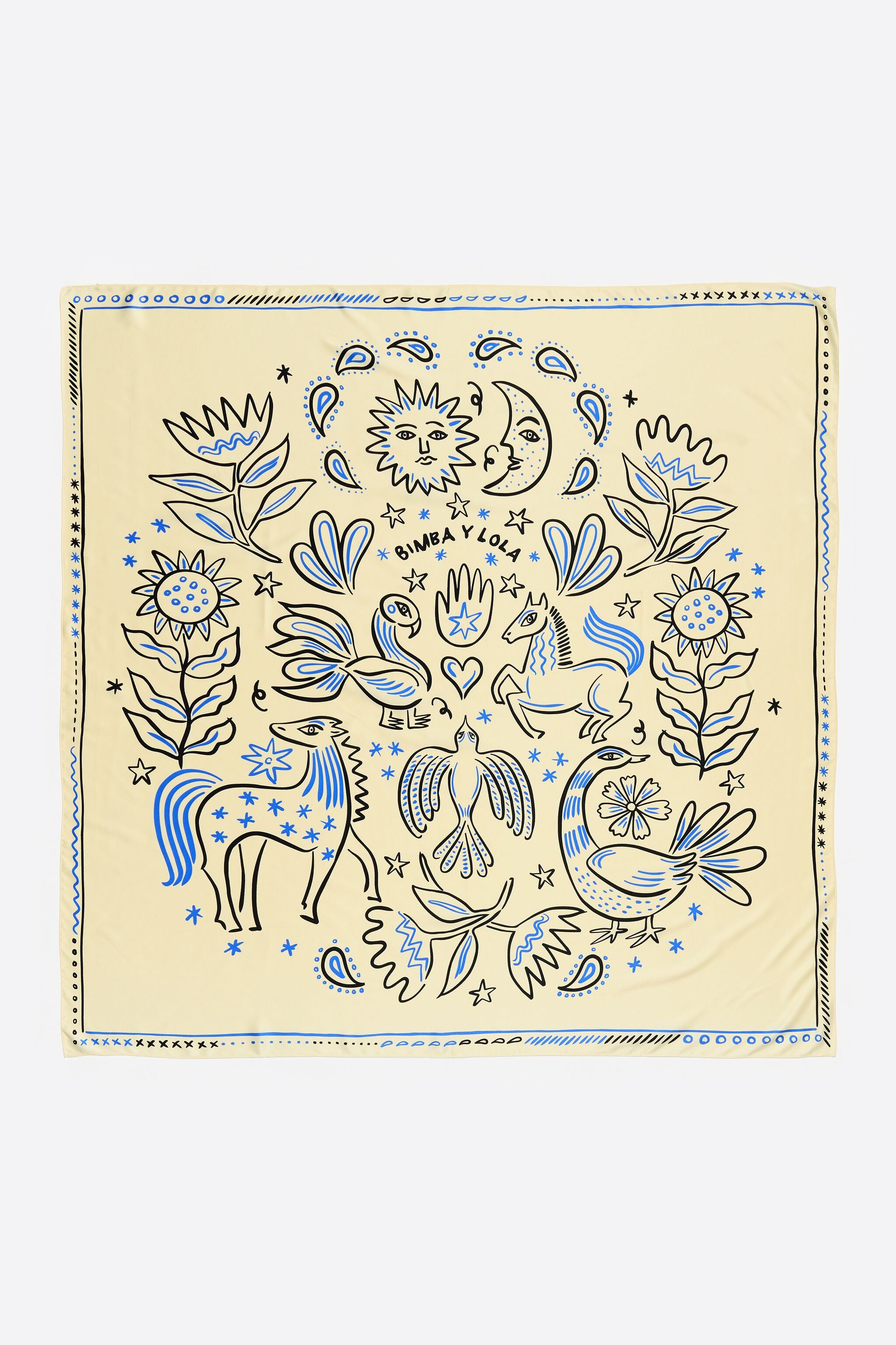 Vanilla line animal motif scarf