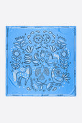 Blue line animal motif scarf