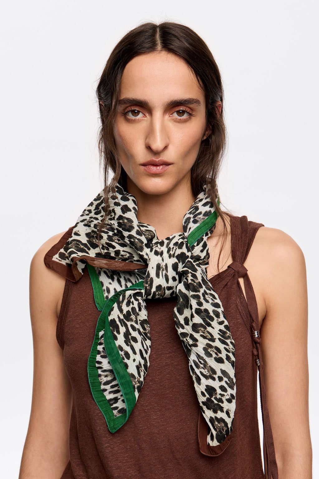 Ivory Leopard scarf