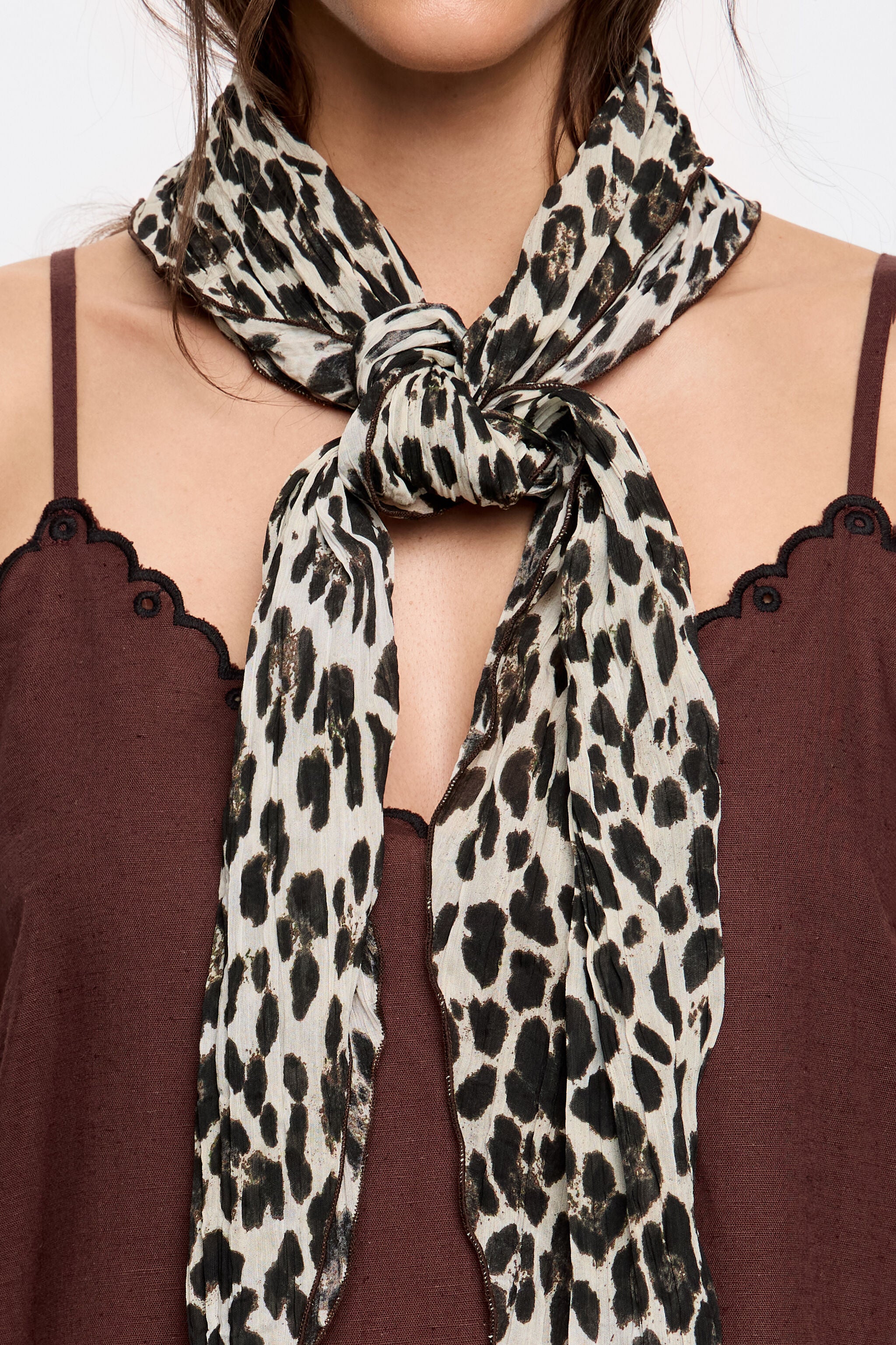 Ivory Leopard scarf