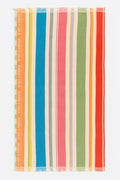 Green multicolor striped cotton towel