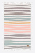 Brown multicolor striped cotton towel