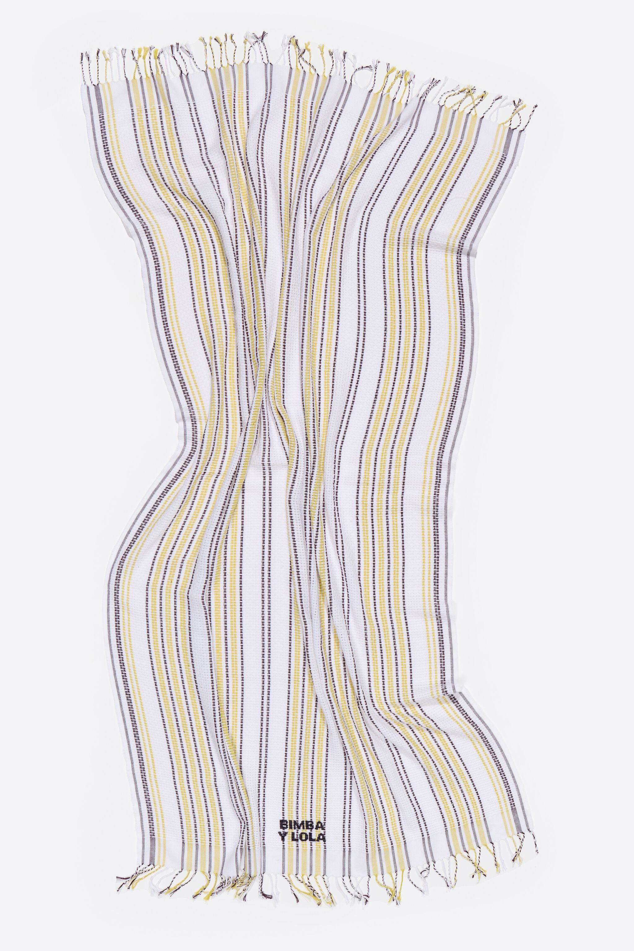 Ivory woven striped towel