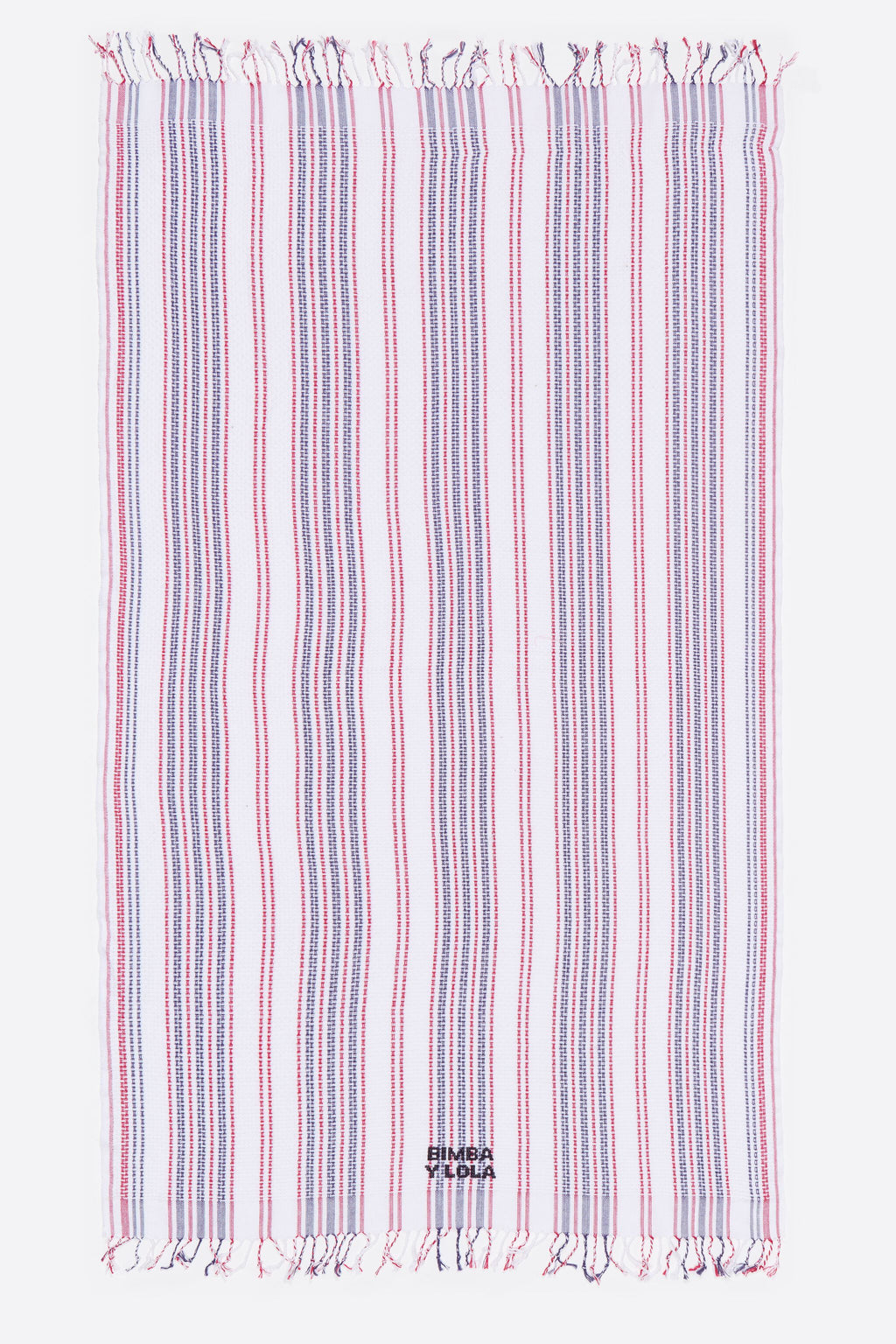 Red woven striped towel
