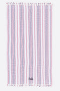 Red woven striped towel